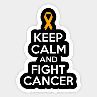 Keep Calm and Fight Cancer - Orange Ribbon Sticker